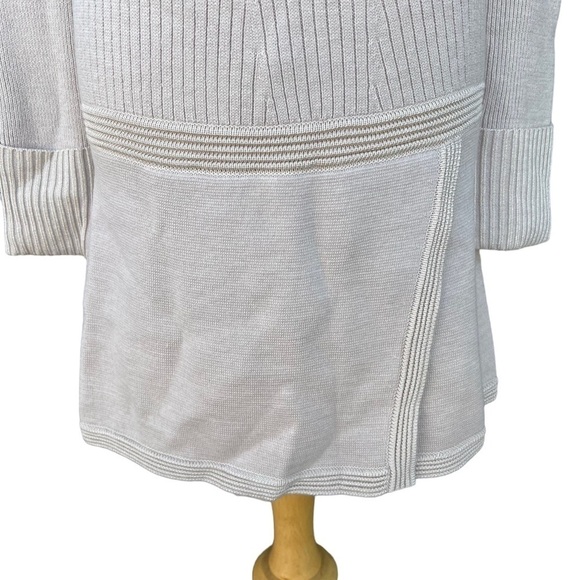 Reiss Zoe Ribbed Knit Sweater Dress Wool Blend Oatmeal NWOT - Picture 6 of 16